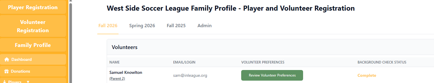 inLeague Family Profile