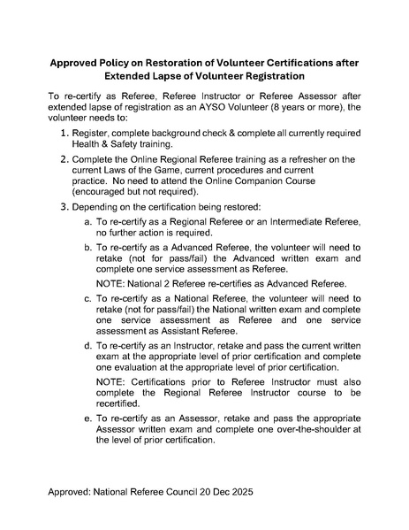 File:Approved Policy on Restoration of Volunteer Certifications after extended lapse of registration.pdf