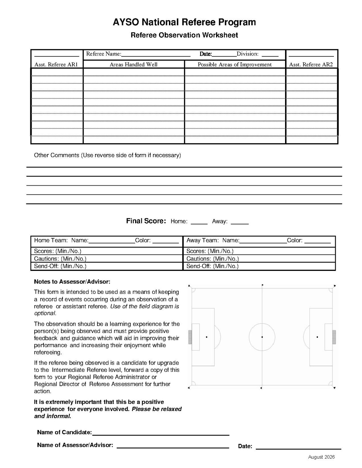 File:Referee Observation Form.fillin.pdf - AYSO Wiki