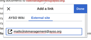 Add a link dialog box